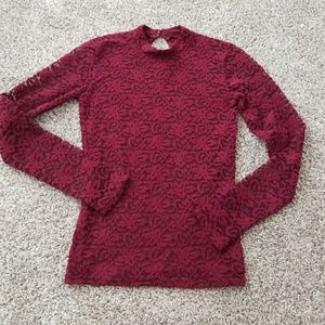 Hollister lace high neck top
