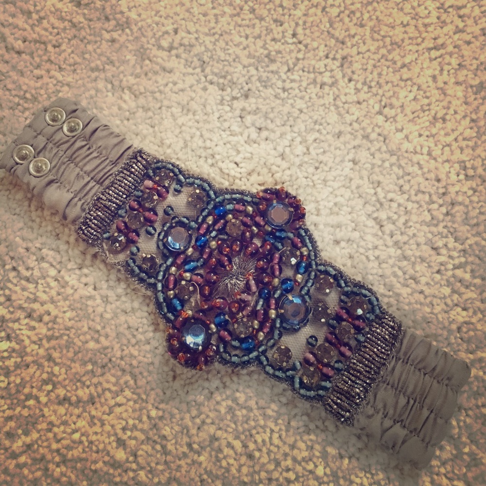 Unique Cloth and Bead Bracelet