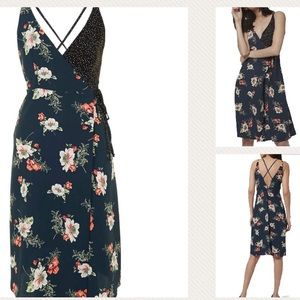 Topshop Floral Wrap Slip Dress