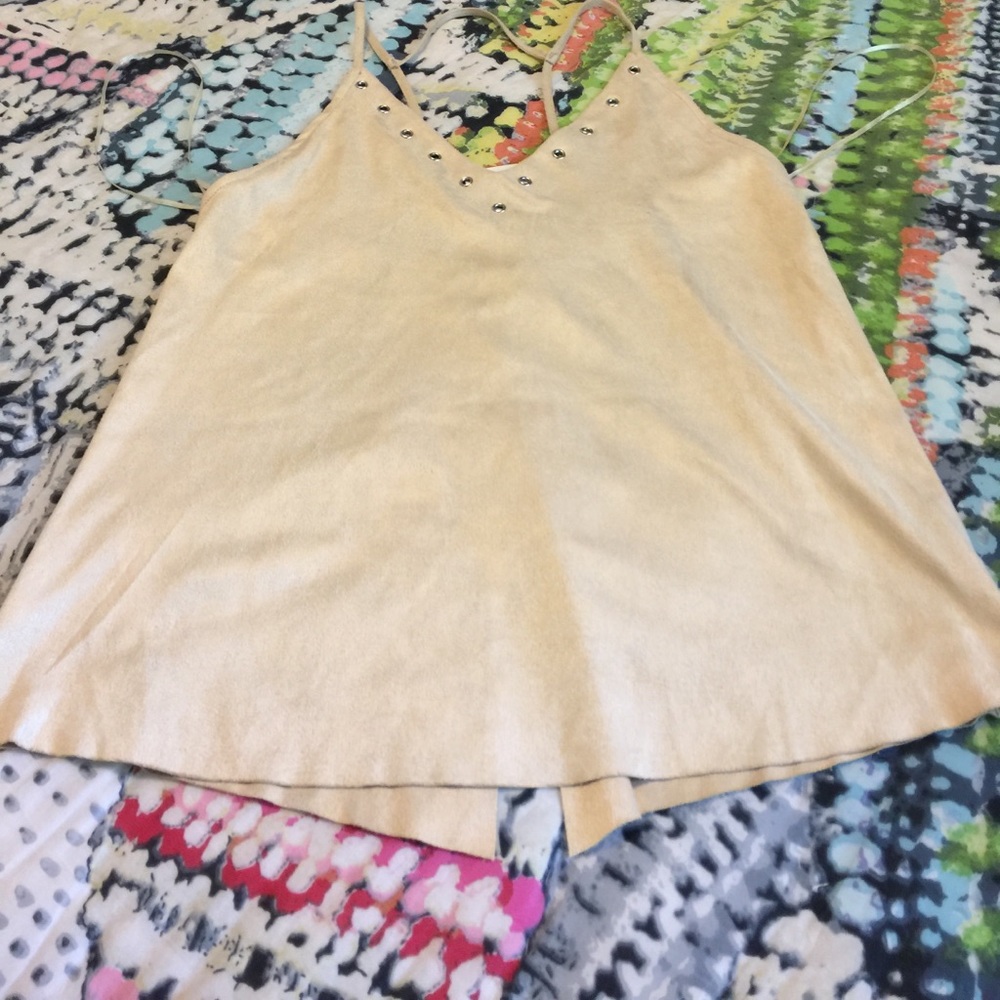 Faux suede tank