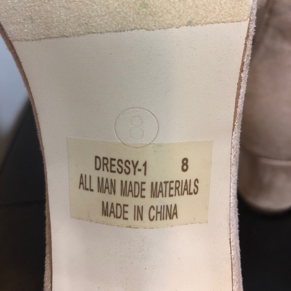 *SOLD* Nude Suede Block Heel Sandal - Picture 4 of 4