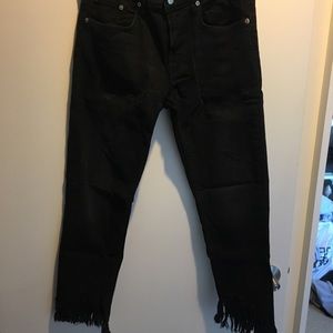 Zara fringe bottom boyfriend jeans - size 8/ eu 40