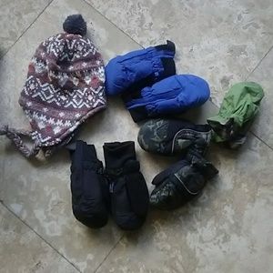 Misc gloves and kids fleece hat