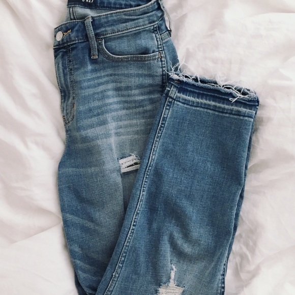 Slim Boyfriend Distressed Jeans with Raw Hem - Picture 2 of 7