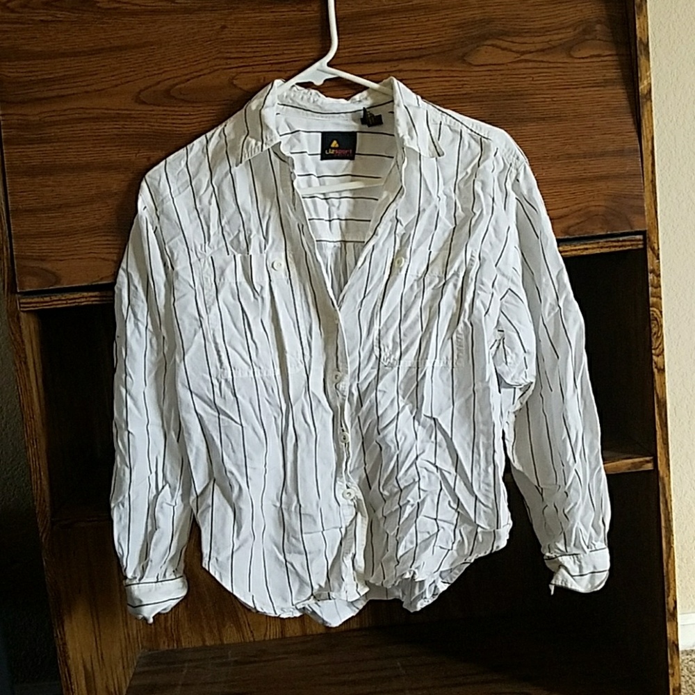 Striped button down blouse