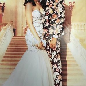 Nude Mermaid Prom Dress