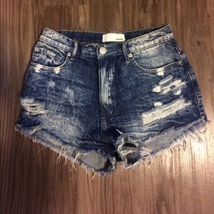 Garage high waisted destroyed jean shorts