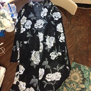 Long floral cardigan