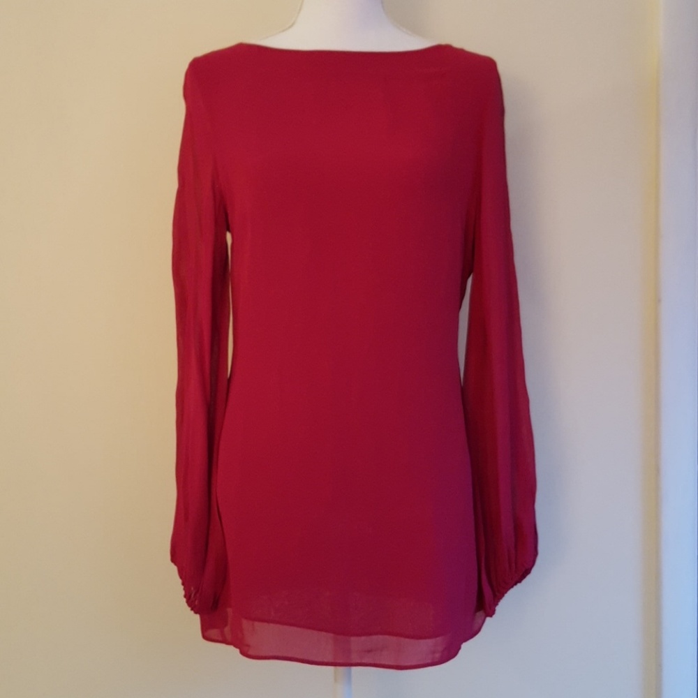 Arden B hot pink tunic with zipper back