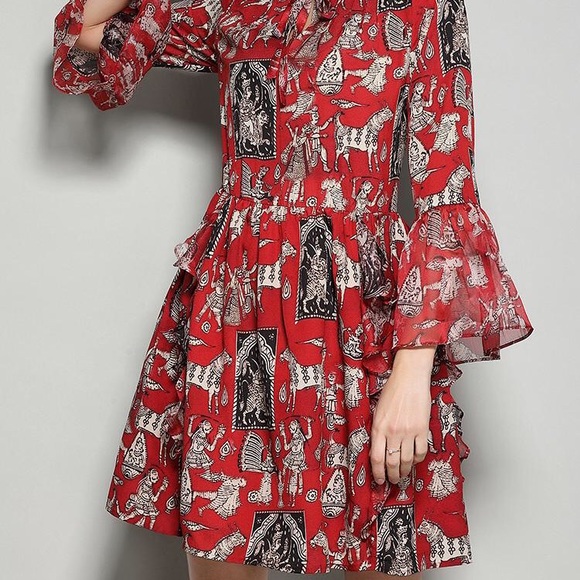 Flowey chiffon dress medium - Picture 6 of 8