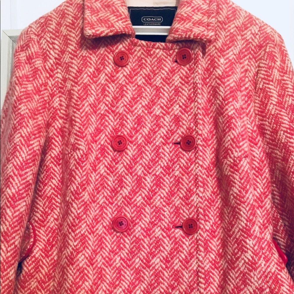 COACH Herringbone Peacoat