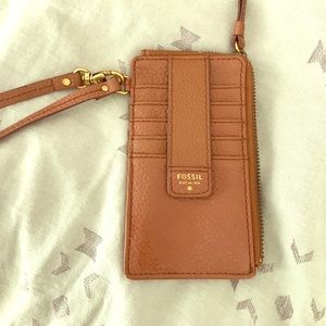 Fossil card/coin holder wristlet