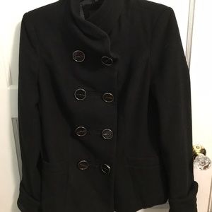 The Limited Black Dress Pea Coat
