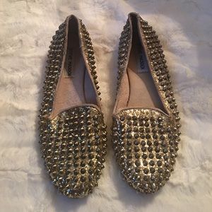 Steve Madden Gold Spike Loafers