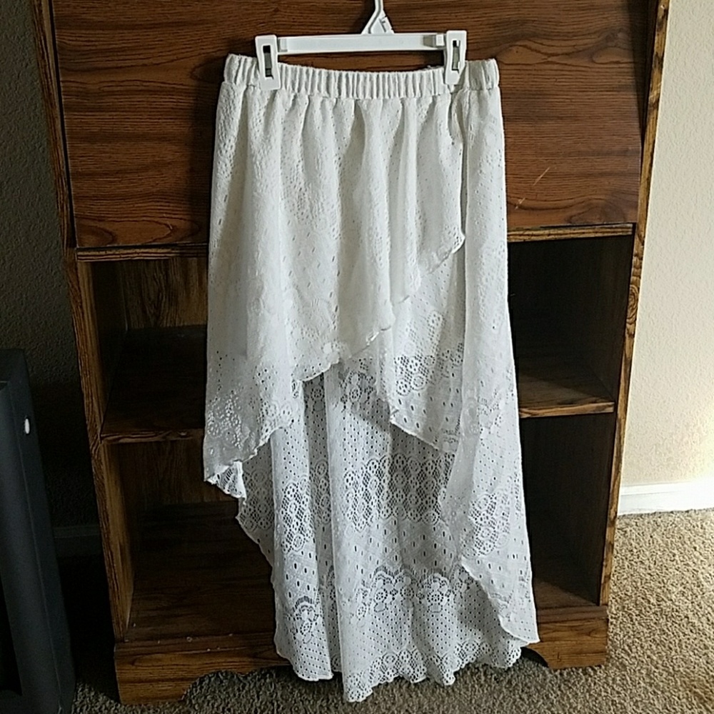 Lace high low skirt