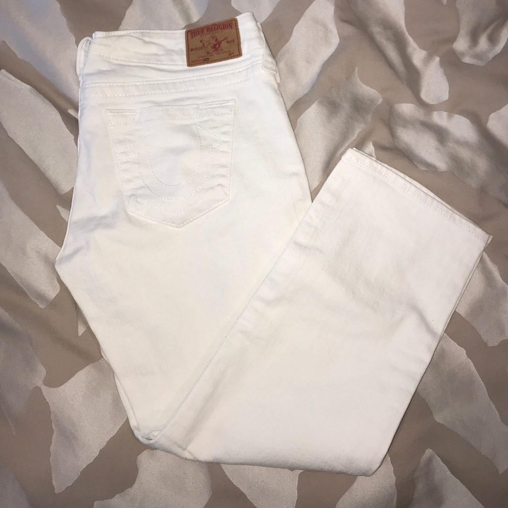 White True Religion Cropped Jeans “Lizzy” size 31