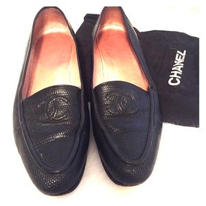 Authentic Vintage Chanel Snakeskin Flats