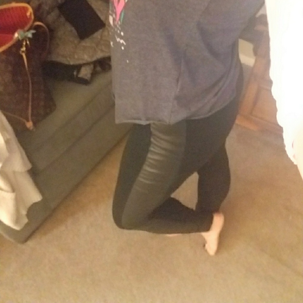 kenzie leather panel leggings