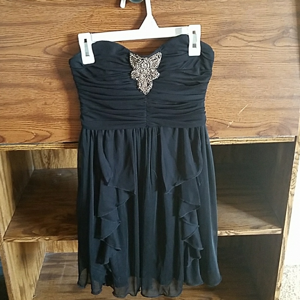 Homecoming dress with rhinestone embellishment