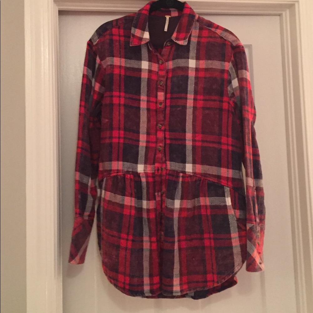Free People Plaid Swing Tunic