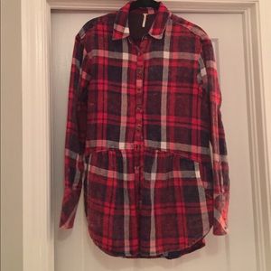 Free People Plaid Swing Tunic