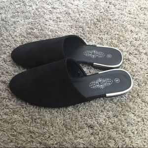 Faux Suede Slip-On Mules