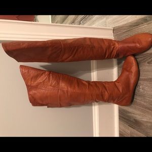 Over the knee leather boots