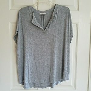 Pleione Grey short sleeve Henley shirt