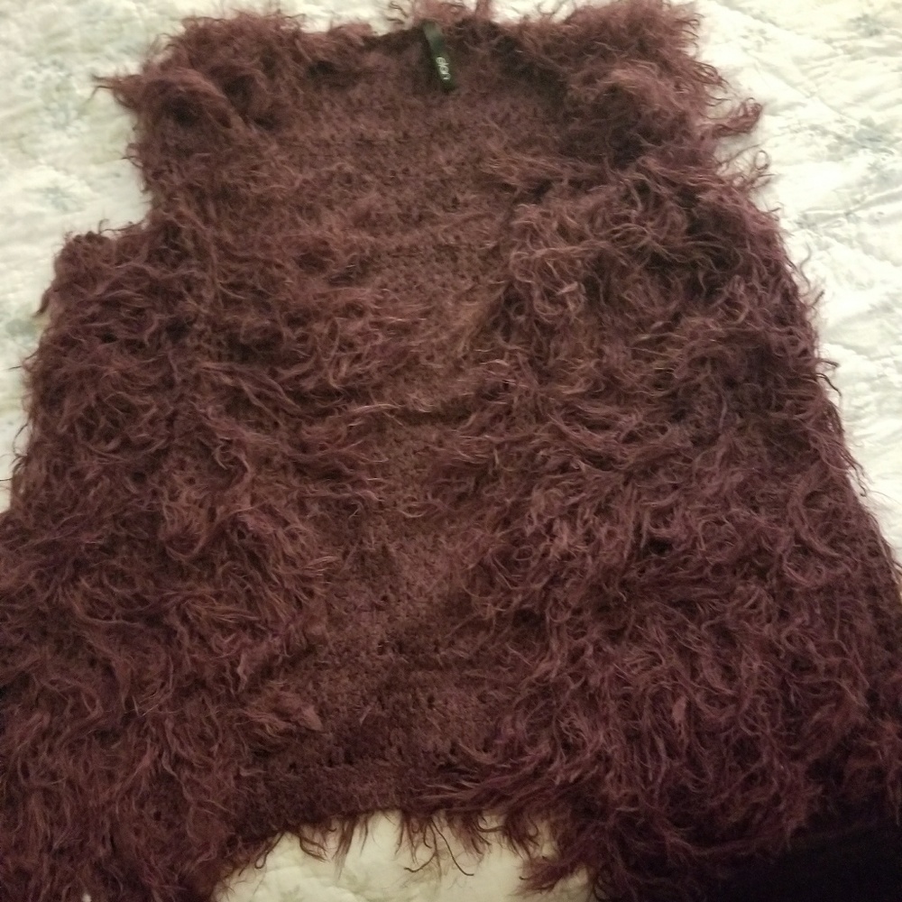 Elan Burgundy fur vest