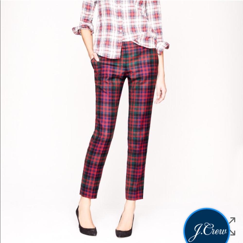 J crew wool capri tartan pant sz 0p
