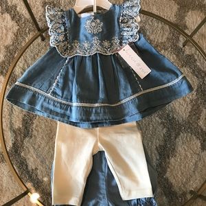 NWT Maggie & Zoe top paired with 2 bottoms set.