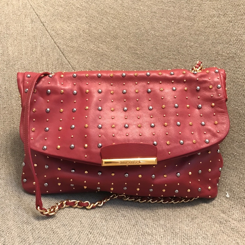 Miu Miu studded shoulder tote