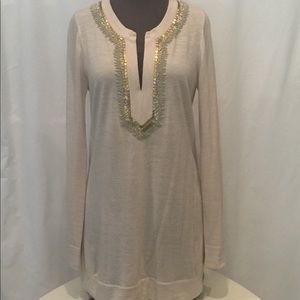 Tory Burch long sleeve beaded top