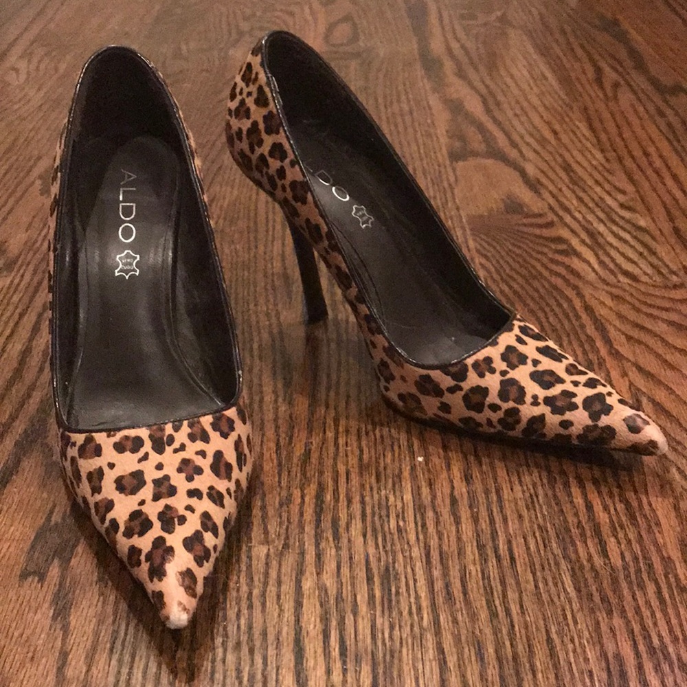 Leopard print aldo heels