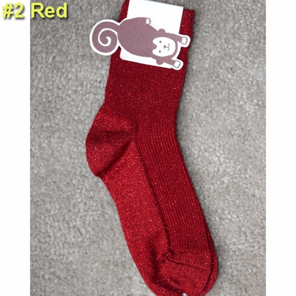 NWT Women's Socks Glitter Blue Red Christmas - Picture 5 of 7