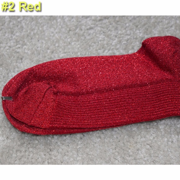 NWT Women's Socks Glitter Blue Red Christmas - Picture 6 of 7