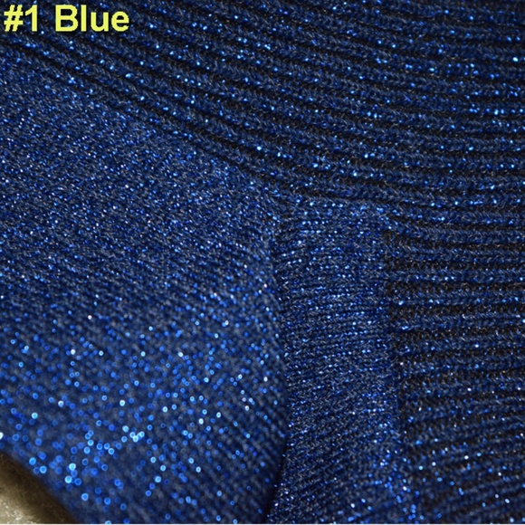 NWT Women's Socks Glitter Blue Red Christmas - Picture 4 of 7