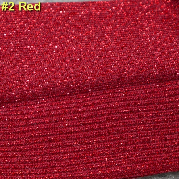 NWT Women's Socks Glitter Blue Red Christmas - Picture 7 of 7