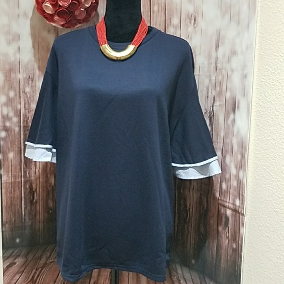 Halogen Ruffled sleeve top - Picture 2 of 8