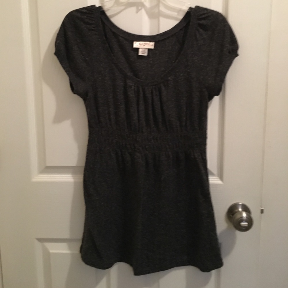 Heather Grey Swoop Neck Shirt EUC
