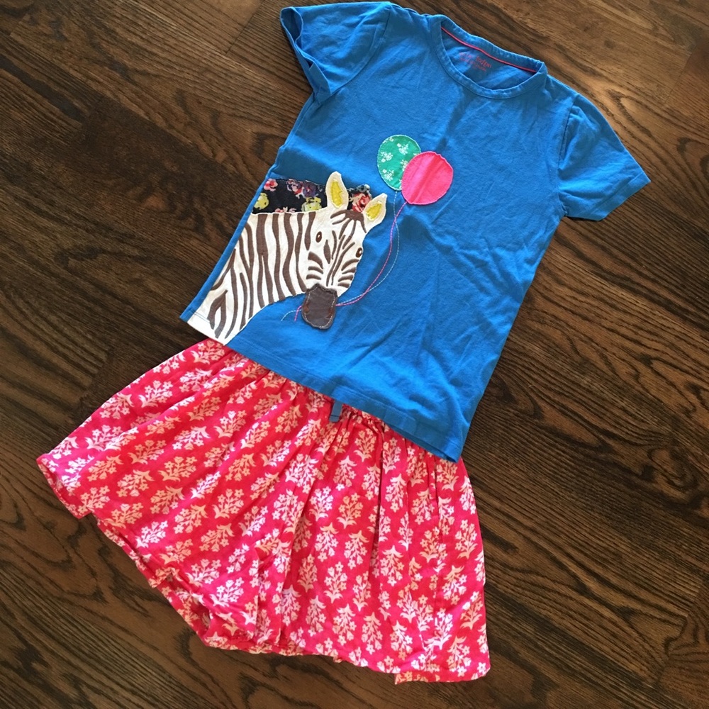 Mini Boden top & shorts set size 9-10, EUC