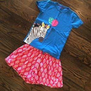 Mini Boden top & shorts set size 9-10, EUC
