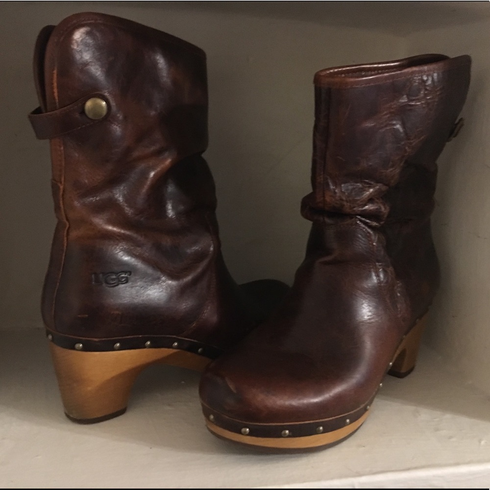 Ugg leather fur lined boots