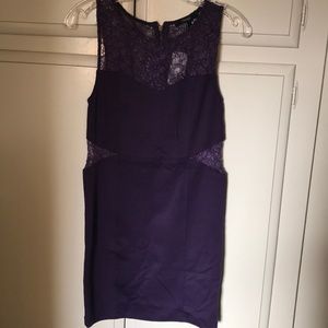 Purple lace mini dress