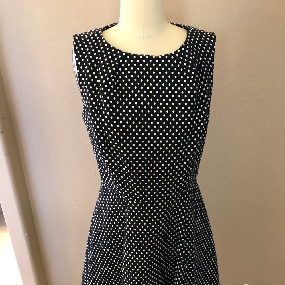 Navy and White Polka Dot Dress