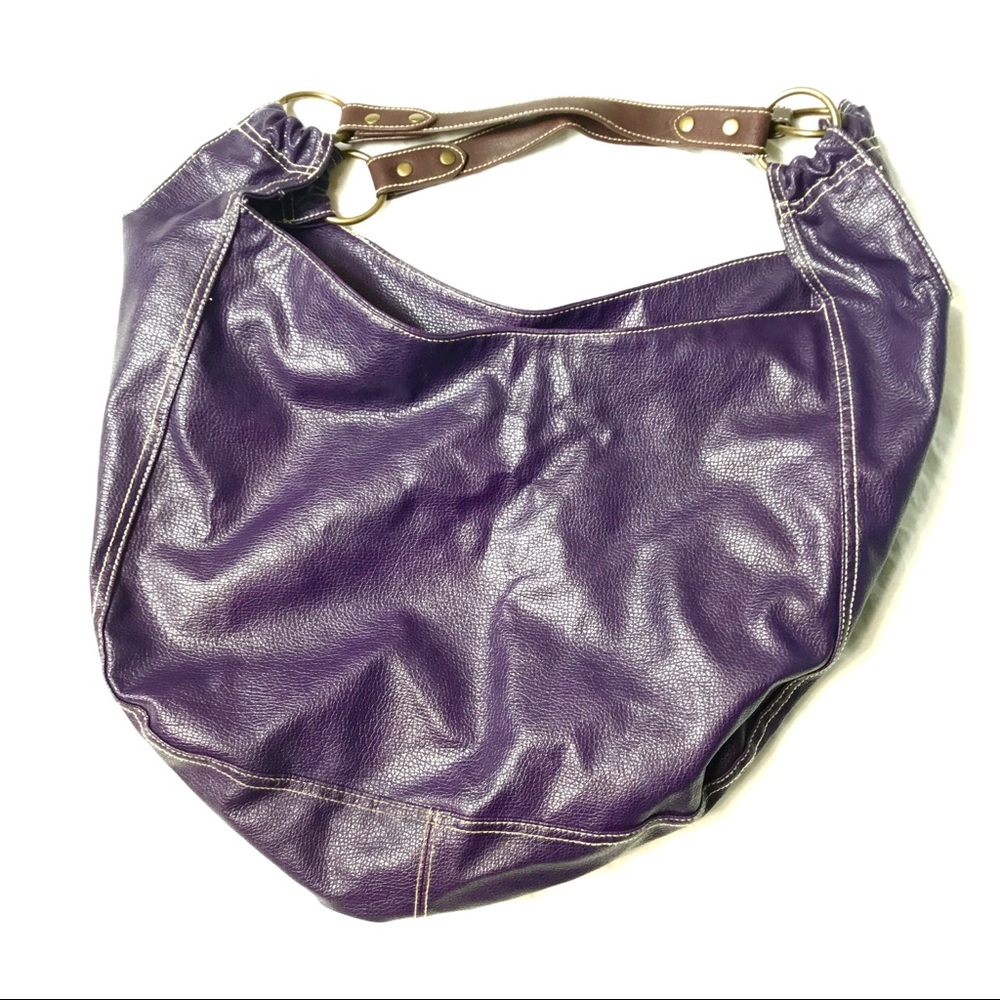 Lulu's faux leather plum purple hobo purse - Picture 2 of 5