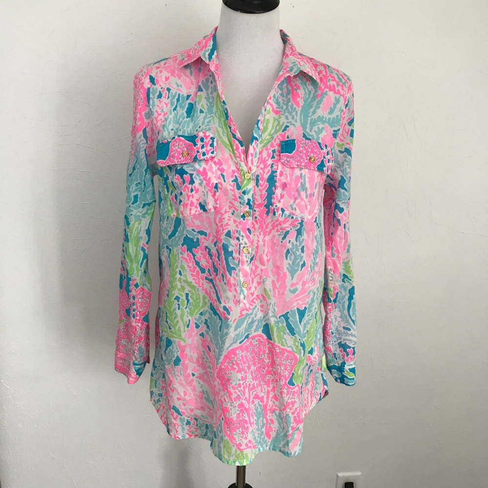 {Lilly Pulitzer} Let's Cha Cha Captiva Tunic Med