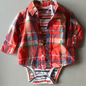 Orange long sleeve baby boy tops