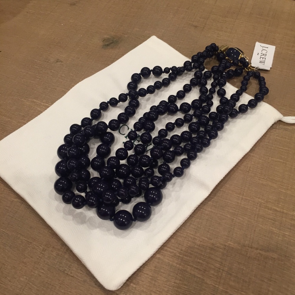 NWT JCrew Blue/Purple Beaded Necklace with Detail