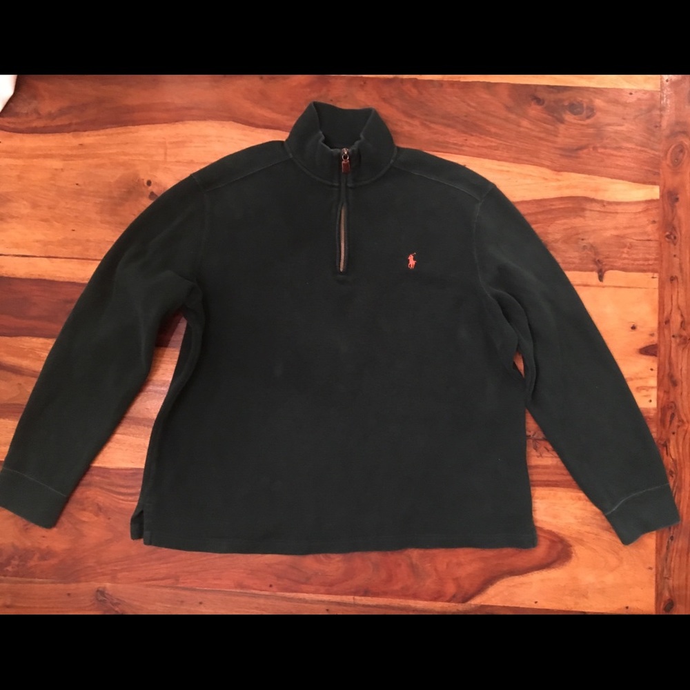 Polo pullover Green with orange polo man